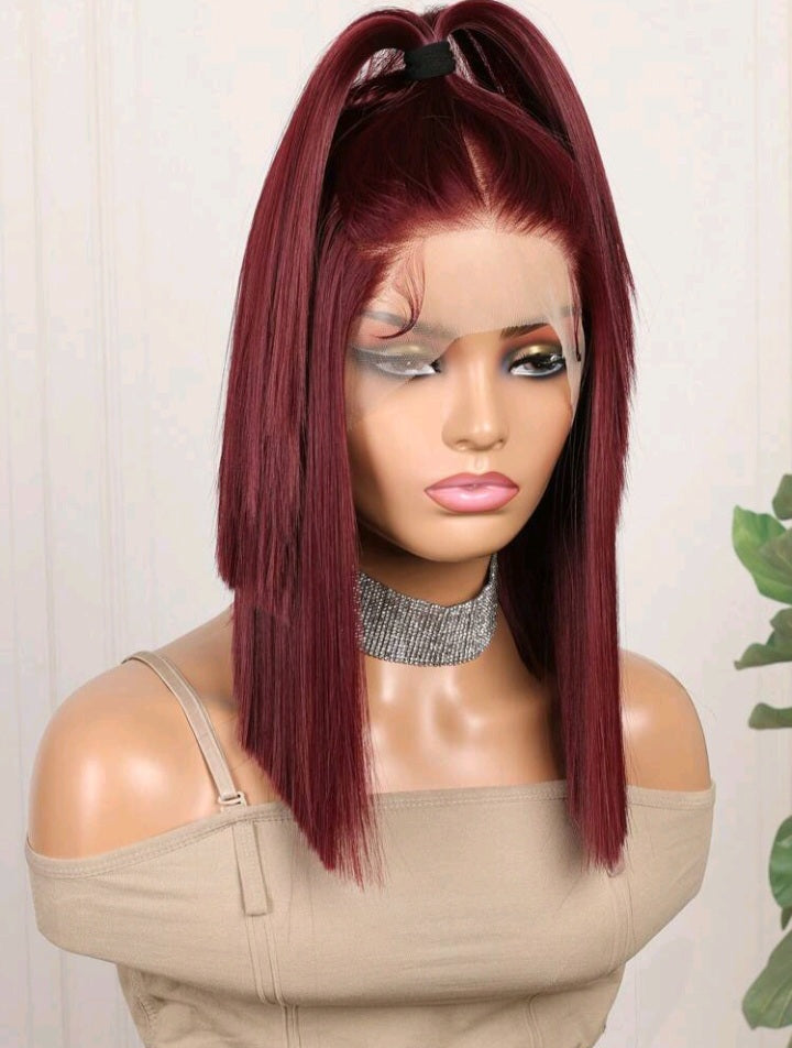 Burgundy Lace Front Wig (Human blend)